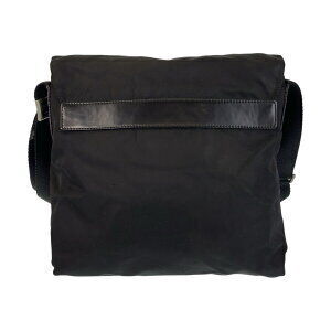 Prada bag triangular logo Tessuto black messenger plate nylon shoulder
